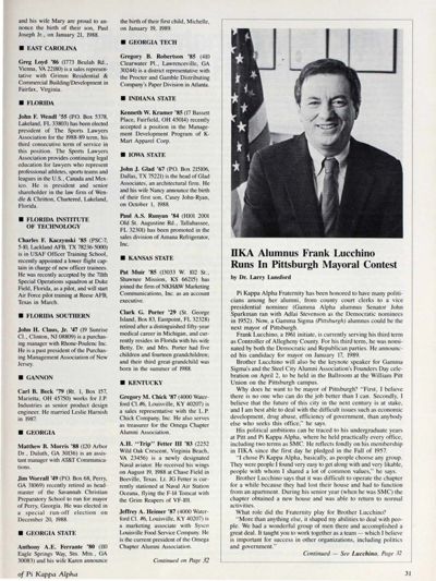 Pi Kappa Alpha Alumnus Frank Lucchino Runs In Pittsburgh Mayoral Contest